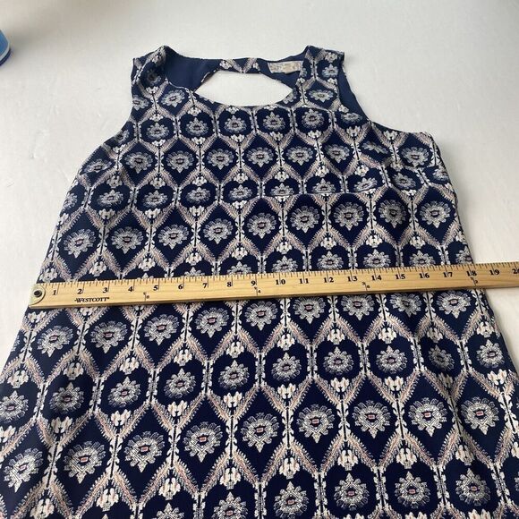 Pink Republic Women’s Sleeveless Navy Print Mini Dress Size Large Pre Owned - Picture 5 of 15